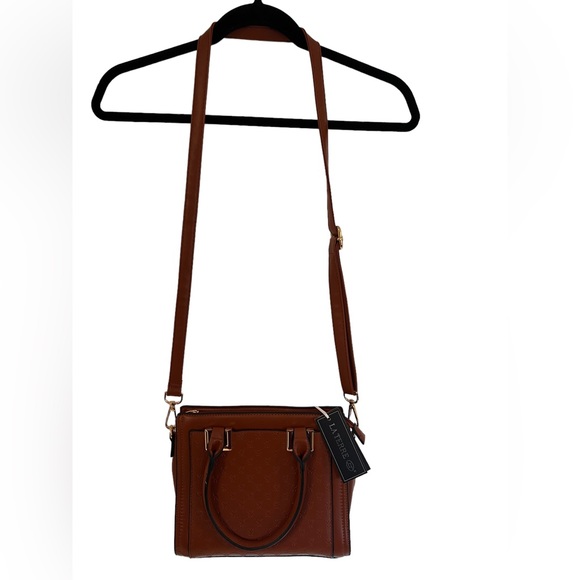 NWT La Terre Vegan Women’s Crossbody Bag. Color Brown With Gold Tone - Picture 5 of 11